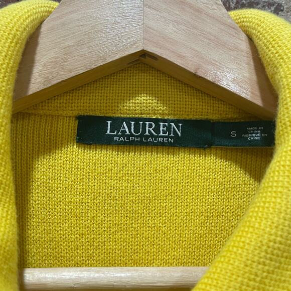 Lauren Ralph Lauren Yellow Cotton Moto Jacket Size Small - Picture 6 of 10